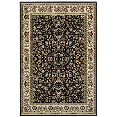 Oriental Weavers 3 Ft. 10 In. X 5 Ft. 5 In. Kashan Traditional Area Rug, Black K108B1117165ST